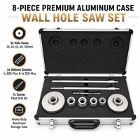 Set Bor Inti Beton BEILI TCT Wall Hole Saw Kit 8-22Pcs SDS Plus Max dengan Kotak Aluminium untuk Pemotong Batu Bata dan Tembok
