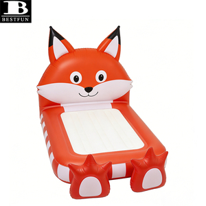 Cama de Viaje Inflable Portátil con Forma de Zorro para Niños Pequeños, Colchón de Aire Aterciopelado para Niños, <span class=keywords><strong>Mueble</strong></span> de Piso Resistente para el Hogar, Campamentos y Pijamadas - Product Image 3