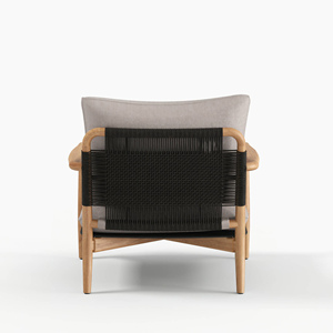 Sillón de teca con ratán natural y cojín para patio, jardín, muebles de exterior - <span class=keywords><strong>Nala</strong></span> - Product Image 4