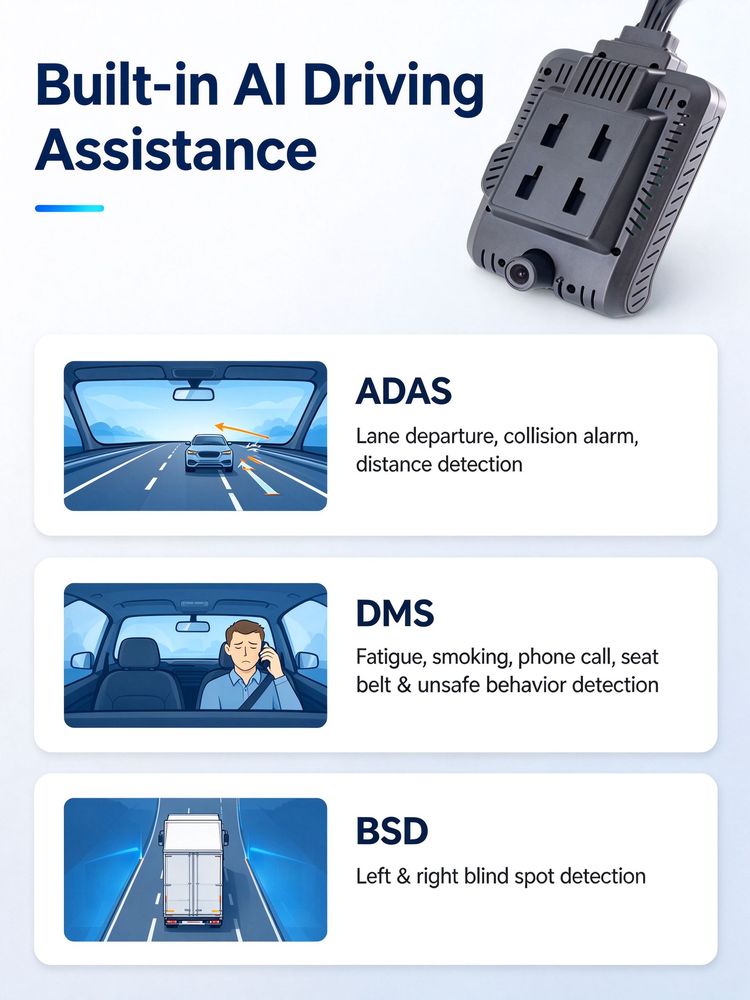 ET5606T 6 Channel AI 4G Dash Cam 1080P Car DVR Camera With ADAS DMS BSD GPS WiFi Bluetooth SIM, 6CH MDVR For Truck Bus Fleet · image 2