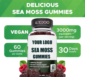 Hot Sale Halal Sea <strong>Moss</strong> Gummies Vitamin <strong>C</strong> Sea Black Seed Oil Ginger Supplements Improve Immunity for Adults - Product Image 2