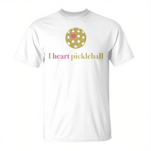 T-shirt I Heart Pickleball Premium blanc pour adulte unisexe - Product Image 2