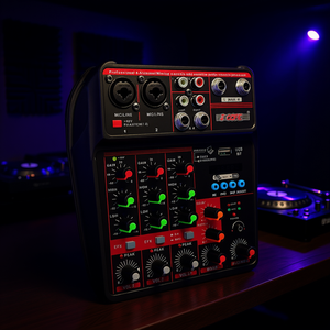 Mezclador de Audio MX de 4 Canales, Interfaz USB Bluetooth con Salida XLR Estéreo, Efectos Integrados, Mezclador de Sonido Profesional para DJ, Podcast y Karaoke - Product Image 2