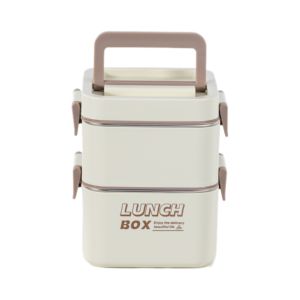 Boîte à lunch bento rectangulaire S13 en acier inoxydable, à un seul niveau, 3 compartiments, chauffable, étanche, empilable, avec poignée pour l'école - Product Image 3