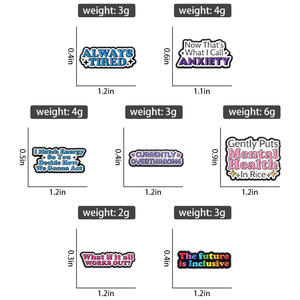 Broches en émail « Toujours fatigué » pour la santé mentale, avec slogan « <span class=keywords><strong>Actuellement</strong></span> en surpens » – Bijoux, cadeaux, vente en gros - Product Image 6