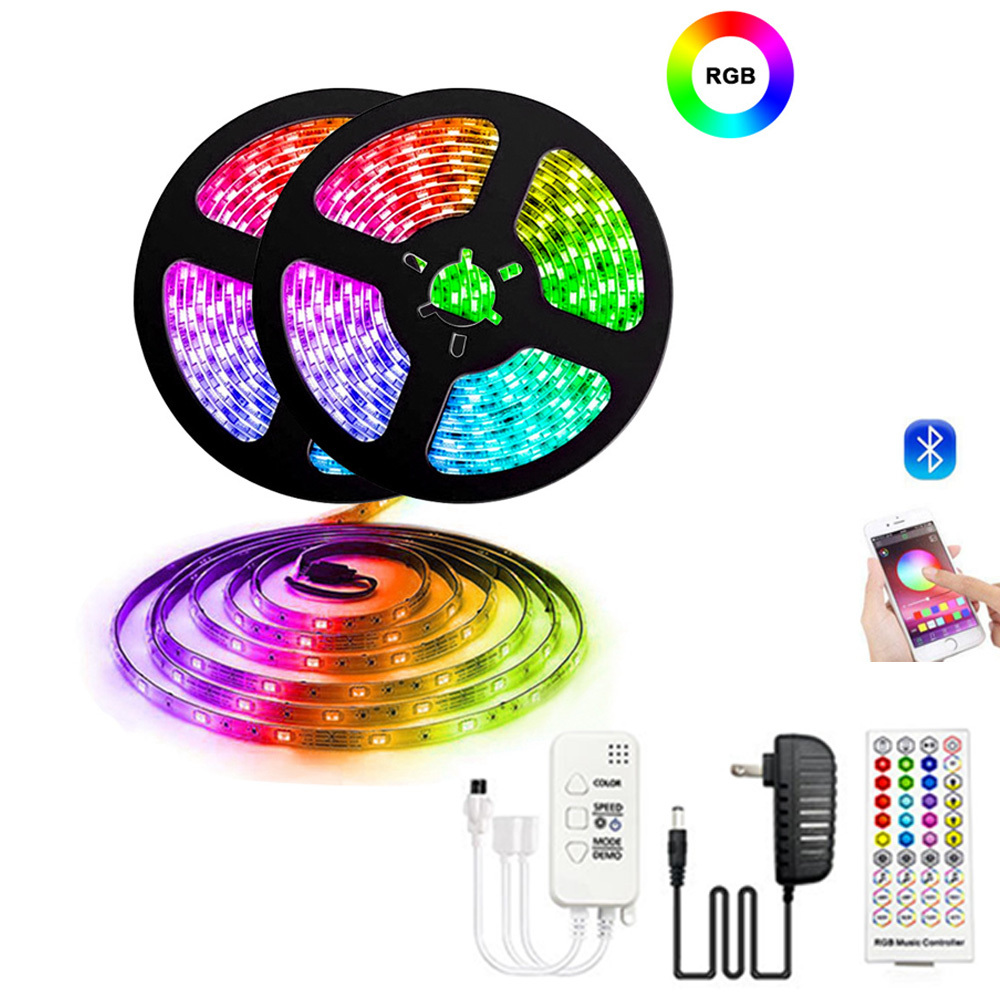 RGB LED Strip Luces Led 5050 LED Strip Light Smart Strip Lights Garden Remote Control