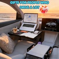 Support d'ordinateur portable pour volant de voiture à angle réglable, 360° °   Plateau de rangement rotatif pour voiture avec crochets et organiseur de rangement double face pour l'espace entre les sièges