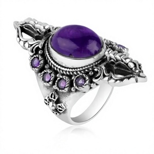 Bague unisexe en argent sterling 925 oxydé avec turquoise naturelle à motif géométrique Paraiso, sertie en clos, pierre précieuse certifiée IGI - Product Image 3