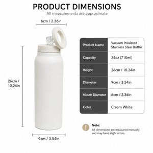Termo Magnético Portátil Personalizado de 24oz para Deportes y Viajes, Botella de Agua con Tapa Magnética y Soporte para Teléfono con Pajita - Product Image 2
