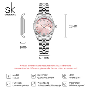 Orologi da Polso Eleganti da Donna SK Resistenti all'Acqua 3ATM con Cinturino in Acciaio Inossidabile Massiccio Placcatura IP Confezione Regalo Natalizia - Product Image 2