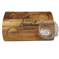 OEM ODM Planche de service Assiettes décoratives Plateau pour gobelet Plateau de service rectangulaire en bois d'acacia