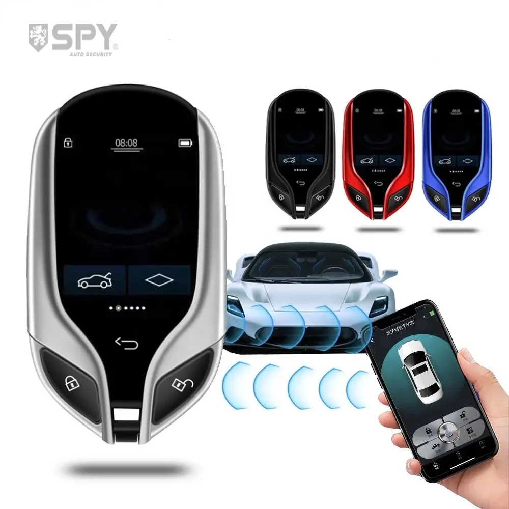 SPY auto alarme lcd sem fio inteligente chave touch screen keyless sistema de entrada carro remoto chave para todo o carro