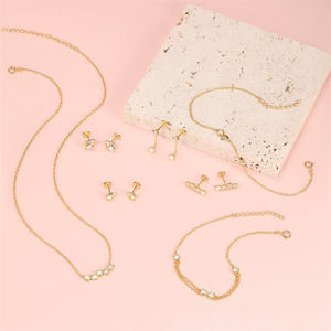 S925 plata esterlina chapado en oro estilo viaje Simple desgaste amor corazón ópalo circón Día de San Valentín onda collar - Product Image 3