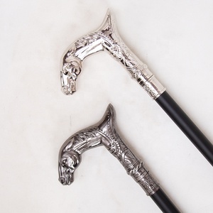Canne <span class=keywords><strong>de</strong></span> marche rétro britannique avec ornements métalliques, cannes <span class=keywords><strong>de</strong></span> marche avec tête <span class=keywords><strong>de</strong></span> cheval en métal, canne <span class=keywords><strong>de</strong></span> gentleman, canne <span class=keywords><strong>de</strong></span> randonnée en alliage, 92 cm - Product Image 3