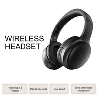 ANC headphone nirkabel Noise Cancelling, headphone nirkabel On-Ear pembatalan kebisingan aktif, baterai tahan lama untuk Headset Bluetooth