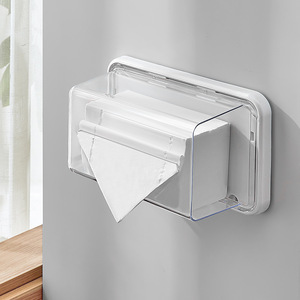 Magnetic Refrigerator Tissue Box Rectangle Transparent Hanging <b>Storage</b> For <b>Kitchen</b> Fridge Organizer - Product Image 2