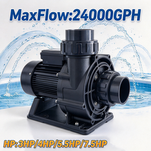 Système de pompe de piscine à haut débit, auto-amorçante, avec sortie de 4 pouces, pompe de circulation d'eau pour piscine commerciale - Product Image 1