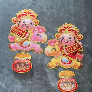 Pegatina Metálica Tridimensional con Diseño de Caballo del Año 2026 para Puerta, Decoración de Año Nuevo y Festival de Primavera, Carácter <span class=keywords><strong>Fu</strong></span> - Product Image 2