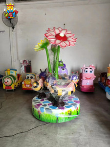Coin Operated Kids Mini Carrousel 3 joueurs Merry Go Round Bee Paradise dans un parc d'attractions - Product Image 2