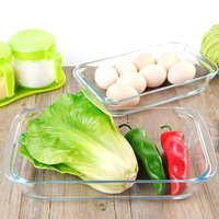 Plat de cuisson moderne en verre carré transparent écologique résistant au four à haute température poisson salade de fruits riz micro-ondes
