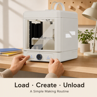 Imprimante 3D WandGo blanche pour la maison, l'école et les projets créatifs, machine d'impression 3D de bureau pour enfants, artisans et l'éducation