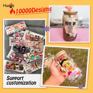 Huaga Venta al por mayor <span class=keywords><strong>personalizado</strong></span> cristiano motivacional <span class=keywords><strong>texto</strong></span> UV Cup Wraps PET pegatinas a granel para 16oz 20oz Tumbler Transfers - Product Image 6