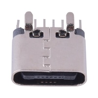 Connecteur USB Type-C femelle 16 broches en cuivre 3.0A Max à montage vertical DIP longueur 6.5
