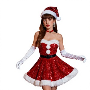 <span class=keywords><strong>Robe</strong></span> mini tutu scintillante à sequins pour Noël, costume sexy de fée pour club, bar, thème de Noël, jeu de rôle - Product Image 5