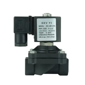 Elettrovalvola a solenoide di ca del pvc del filo bsp del vapore dell'aria della bobina 24v 220v del rame di cc di ca del pvc a 3 pollici di DKV 12v per acqua