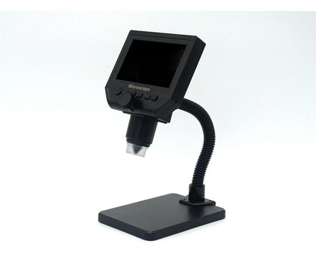 Digital Video 4.3" Display Binocular Microscope 1-600X Magnifier 100-250V 8 LED Adjustable Light Gooseneck Bracket 600X-R Model