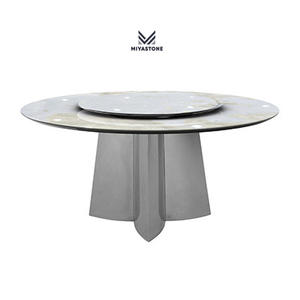 Crystal Round Dining Table Natural Luxury Stone Table Polished Surface In Stock - Product Image 2