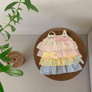 ชุดเดรสเค้กแต่งระบายสีรุ้งแฟนซีสำหรับสุนัขและแมวตัวเล็ก ชุดเจ้าหญิงสำหรับสัตว์เลี้ยง เสื้อผ้าสัตว์เลี้ยงสำหรับฤดูร้อน เสื้อผ้าสัตว์เลี้ยงสุดหรู - Product Image 3