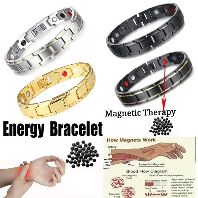 Amazon Men Women Magnetic Health Chain Bracelet Health Care Fashion Bracelet Weight Loss Charm Men's Bracelet Germanium Bangles