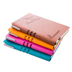 Cuadernos de escritura caligráficos universitarios al por mayor colorido A5 diario barato a granel Moleskin Pu cuero Flip up diario estudiante - Product Image 2
