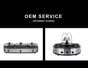 Casserole multifonctionnelle à plusieurs compartiments avec 3 commandes séparées, pots en céramique et couvercles en verre trempé, <span class=keywords><strong>mijoteuse</strong></span> - Product Image 6
