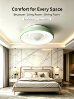 Ventilateur de plafond sans pales Yeyun à profil bas avec lumière LED, purificateur d'ions plasma, sûr pour la famille