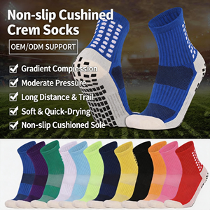 Non-Slip Cushioned Crew <b>Socks</b> Gradient <b>Compression</b> Moderate Pressure <b>Running</b> Hiking Outdoor Sports <b>Socks</b> for Adults Summer - Product Image 1