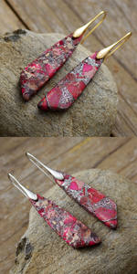 ใหม่ตุ้มหูทรงเรขาคณิตทำจากหินจักรพรรดิสไตล์โบฮีเมียนเครื่องประดับหินธรรมชาติยอดนิยมในยุโรปและอเมริกาขายส่ง - Product Image 6