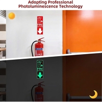 Autocollant de signalisation pour extincteur, flèche, phosphorescent, pour couloir de bâtiment de bureaux, décalcomanie de sécurité d'urgence