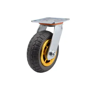 HS推车车轮实心橡胶轮6英寸高弹性单轮静音耐磨轮胎脚轮