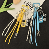 Rose bleu tressé corde sac suspendu en cuir Baseball pendentif sac breloques pour femmes sac à main sac à dos suspendus cadeaux