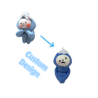 Peluche personnalisée en forme d'animal de dessin animé, en tissu polyester, rembourrage en coton PP, hauteur personnalisable, unisexe, boîte cadeau incluse
