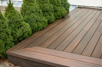 Co-extrusion de terrasse d'ingénierie directe d'usine solide creux 23mm en forme de M WPC revêtement de sol moderne terrasse en bois composite en plastique