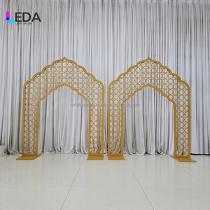 Lida ซุ้มโลหะฉากหลังงานแต่งงานสีทองแบบอินเดียสำหรับงานปาร์ตี้เวที - Product Image 3