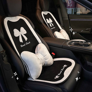 Coussin de siège de voiture complet en velours universel respirant pour l'avant, toutes saisons, motif porte-bonheur - Product Image 2