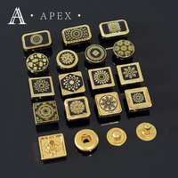 APEX Bouton Usine Personnalisé 10mm 12mm en Alliage de Zinc Logo Marque Motif Or Bouton Haute Qualité Vêtements Thobe Bouton Pression en Métal