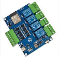 Módulo de Relé de Cuatro Canales ESP32 Mod-bus RTU, Placa de Desarrollo RS485, Entrada de 7-24 VCC, Conector Tipo C, Optoacoplador