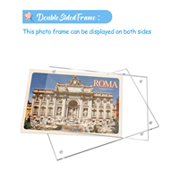 Cadre photo en acrylique magnétique double face transparent 4x6 personnalisé avec support d'affichage pour la maison ou le bureau