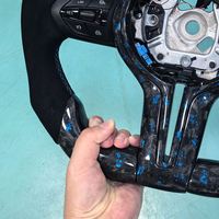 Volant de voiture en fibre de carbone forgée bleue avec LED pour BMW F30 F10 F20 F31 F32 F15 F36 X5 M3 M5 M6 F11 F15 F16 F22 F25 F26