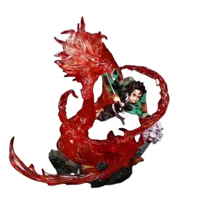 New Arrival Lightable Models Anime Scene Statue Demon Slayer Handicraft Delicate Tanjirou Anime Action Figures